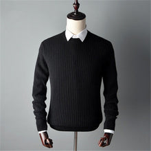Load image into Gallery viewer, new arrival 100%cashmere o-neck knit men korean style solid H-straight pullover sweater 5color S-2XL