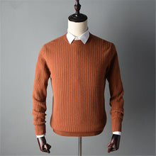 Load image into Gallery viewer, new arrival 100%cashmere o-neck knit men korean style solid H-straight pullover sweater 5color S-2XL
