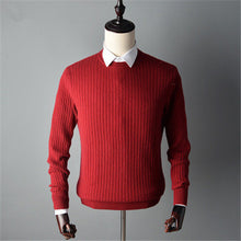 Load image into Gallery viewer, new arrival 100%cashmere o-neck knit men korean style solid H-straight pullover sweater 5color S-2XL