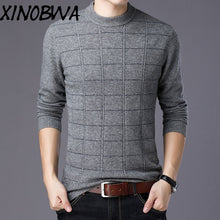 Load image into Gallery viewer, New Arrival Men's Winter Turtleneck Long Sleeve Plaid Knitted 100% Wool Thick Warm Sweater Male Casual England Style Pullover