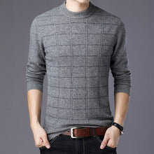 Load image into Gallery viewer, New Arrival Men's Winter Turtleneck Long Sleeve Plaid Knitted 100% Wool Thick Warm Sweater Male Casual England Style Pullover