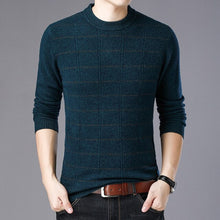 Load image into Gallery viewer, New Arrival Men's Winter Turtleneck Long Sleeve Plaid Knitted 100% Wool Thick Warm Sweater Male Casual England Style Pullover