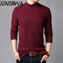 Load image into Gallery viewer, England Style New 2018 Winter Men's Fashion Slim Turtleneck Long Sleeve Thick Warm Knitted 100% Wool Sweater Male Slim Pullover