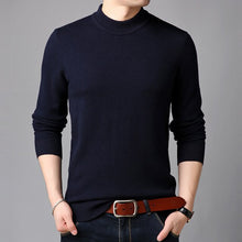 Load image into Gallery viewer, England Style New 2018 Winter Men's Fashion Slim Turtleneck Long Sleeve Thick Warm Knitted 100% Wool Sweater Male Slim Pullover