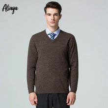 Load image into Gallery viewer, 2019 New Quality 100% Pure Cashmere Sweater Men Autumn Pullover Mens Knitted Dots Sweater Jumpers V-neck Tops Pullover Plus Size