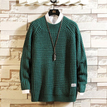 Load image into Gallery viewer, Winter Fashion O-Neck Army Black Sweater Men Japanese Hip Hop Fitness Streetwear Pullovers Solid Color Knitted Sweaters Male NEW