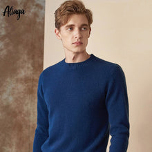 Load image into Gallery viewer, High Quality 100% Goat Cashmere Sweater Men Round Collar Solid Casual Sweaters Large Size Knitted Autumn Winter Slim Jumper Tops