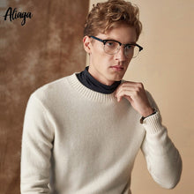 Load image into Gallery viewer, High Quality 100% Goat Cashmere Sweater Men Round Collar Solid Casual Sweaters Large Size Knitted Autumn Winter Slim Jumper Tops