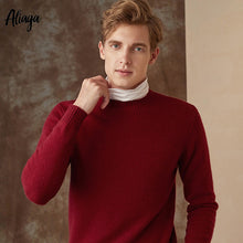 Load image into Gallery viewer, High Quality 100% Goat Cashmere Sweater Men Round Collar Solid Casual Sweaters Large Size Knitted Autumn Winter Slim Jumper Tops