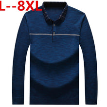 Load image into Gallery viewer, Plus 8XL 6XL Father Clothes Simple Comfortable Style Men's Sweater Long Sleeve Lapel Leisure Pullover Men Pull Homme Sweaters
