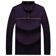 Load image into Gallery viewer, Plus 8XL 6XL Father Clothes Simple Comfortable Style Men's Sweater Long Sleeve Lapel Leisure Pullover Men Pull Homme Sweaters