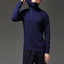 Load image into Gallery viewer, 2019 New Arrival Winter Thick Warm Sweaters Turtleneck Thick Lines Cotton Sweater  Pull Homme Sweater Solid Warm Sweater