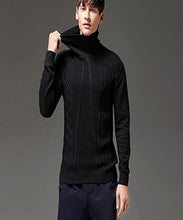 Load image into Gallery viewer, 2019 New Arrival Winter Thick Warm Sweaters Turtleneck Thick Lines Cotton Sweater  Pull Homme Sweater Solid Warm Sweater