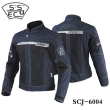 Load image into Gallery viewer, SSPEC Men's Denim Motorcycle Jacket Off-Road Racing Coats Motorbike Motocross Protective Gear Fashion Casual Sweater Jacket 3XL