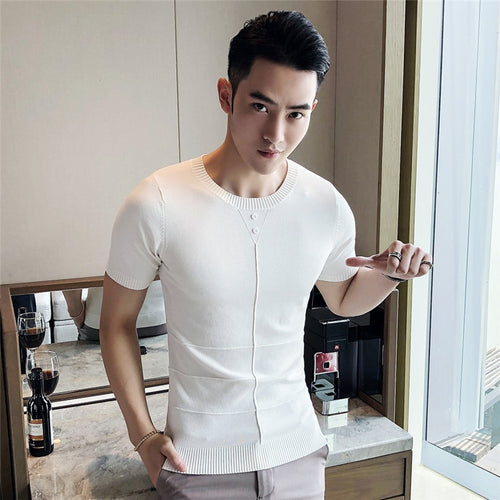 2017 T-Shirt Loose Sweater Short Sleeve  Spring and Autumn Men's Short Sleeve