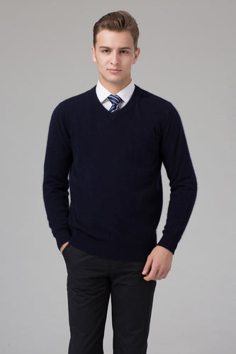 2017 Hot sale Men's Sweater 100% Pure Cashmere Knitted Winter Warm Pullovers V-neck Long Sleeve Standard Sweaters