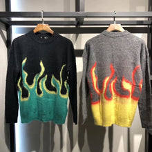 Load image into Gallery viewer, DUYOU 2019 Autumn Winter New Men Sweater Slim Fit Flame Print Pullover Mens Knitted Sweater Male Fashion for Women
