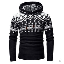 Load image into Gallery viewer, 2019 New Print Personality Hooded Men Knit Sweaters Male Sweater Fashion Wild Sweater Pullover For Men Thick And Warm Coat