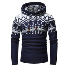 Load image into Gallery viewer, 2019 New Print Personality Hooded Men Knit Sweaters Male Sweater Fashion Wild Sweater Pullover For Men Thick And Warm Coat