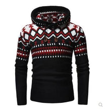 Load image into Gallery viewer, 2019 New Print Personality Hooded Men Knit Sweaters Male Sweater Fashion Wild Sweater Pullover For Men Thick And Warm Coat