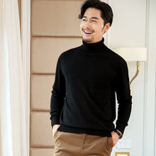 Load image into Gallery viewer, CBF 2018 Newest Hot Sales Men's Knitted pure Cashmere Sweater Turn-down Collar Solid color Classical plane High-quality Pullover