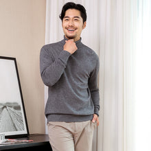 Load image into Gallery viewer, CBF 2018 Newest Hot Sales Men's Knitted pure Cashmere Sweater Turn-down Collar Solid color Classical plane High-quality Pullover