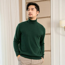 Load image into Gallery viewer, CBF 2018 Newest Hot Sales Men's Knitted pure Cashmere Sweater Turn-down Collar Solid color Classical plane High-quality Pullover