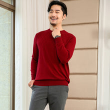 Load image into Gallery viewer, 2018 Newest Hot Sales Men's Knitted pure Cashmere Sweater Circular collar Solid color diamond Soft warmth High-quality Pullovers