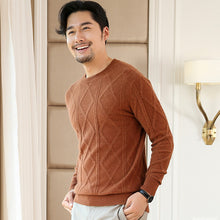 Load image into Gallery viewer, CBF Newest Hot Sales Men's Knitted pure Cashmere Sweater Circular collar Solid color diamond Soft warmth High-quality Pullovers2