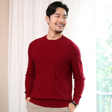 Load image into Gallery viewer, CBF Newest Hot Sales Men's Knitted pure Cashmere Sweater Circular collar Solid color diamond Soft warmth High-quality Pullovers2