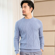 Load image into Gallery viewer, CBF Newest Hot Sales Men's Knitted pure Cashmere Sweater Circular collar Solid color diamond Soft warmth High-quality Pullovers2