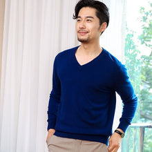 Load image into Gallery viewer, CBF 2018 Newest Hot Sales Men's Knitted pure Cashmere Sweater V-collar Classical plane Solid color High-quality Pullovers