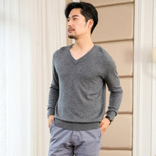 Load image into Gallery viewer, CBF 2018 Newest Hot Sales Men's Knitted pure Cashmere Sweater V-collar Classical plane Solid color High-quality Pullovers