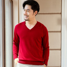Load image into Gallery viewer, CBF 2018 Newest Hot Sales Men's Knitted pure Cashmere Sweater V-collar Classical plane Solid color High-quality Pullovers