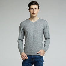 Load image into Gallery viewer, 2018 New pattern Business Casual Men Knitted pure Cashmere Sweater V-collar Pure color warmth Anti-pilling Pullover Free shippin