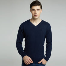 Load image into Gallery viewer, 2018 New pattern Business Casual Men Knitted pure Cashmere Sweater V-collar Pure color warmth Anti-pilling Pullover Free shippin
