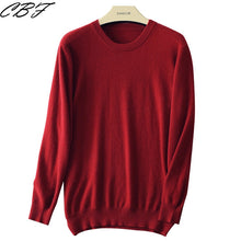Load image into Gallery viewer, 2018 New pattern Business Casual Men Knitted pure Cashmere Sweater Circular collar Pure color warmth Anti-pilling Pullover