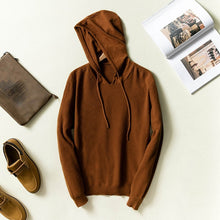 Load image into Gallery viewer, CBF 2018 Newest Hot Sales Men's Knitted pure Cashmere Sweater Hooded collar Solid color High-quality Pullovers