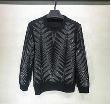Load image into Gallery viewer, M-3XL! stagecraft    Men&#39;s bright silver hot diamond sweater 2018 personality long sleeve round collar pullover