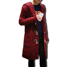 Load image into Gallery viewer, M~5XL! New Men's Clothing Plus size Korean loose sweater long cardigan sweater coat thick autumn winter singer costumes