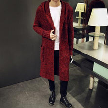 Load image into Gallery viewer, M~5XL! New Men's Clothing Plus size Korean loose sweater long cardigan sweater coat thick autumn winter singer costumes