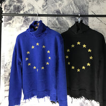 Load image into Gallery viewer, 2019ss Vetements Best Version 1:1 Quality Europen Stars Embroider Turtleneck Sweater Hiphop Women Men Sweaters Pullover Outwear