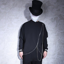 Load image into Gallery viewer, New 2019 Men's clothing Neck long sleeved sweater loose metal zipper decoration sweater chain character singer costumes