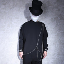 Load image into Gallery viewer, New 2019 Men's clothing Neck long sleeved sweater loose metal zipper decoration sweater chain character singer costumes
