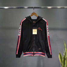 Load image into Gallery viewer, 2020 Autumn Evisu Men's Casual Zipper Hooded Sweater Warm Breathable Fashion Long-Sleeved Men And Women Lovers Jacket Trench