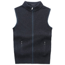 Load image into Gallery viewer, 2019 Brand Fashion Sweater Men Cardigan Vests Wool Vest Knitted Mens Cardigans Sleeveless Add Velvet Size XXXL