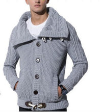 Load image into Gallery viewer, ZOGAA  Knitted Mens Sweaters Casual 2019 Turn-down Collar Sweater Solid Single Breasted Mens Sweaters 7 Colors