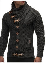 Load image into Gallery viewer, ZOGAA  Knitted Mens Sweaters Casual 2019 Turn-down Collar Sweater Solid Single Breasted Mens Sweaters 7 Colors