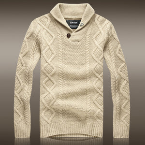 2016 Sale Top "european And American Style Men Sweater Sudaderas Australian Men's Winter Thick Wool Sweater Coat Lapel Pullover
