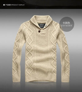2016 Sale Top "european And American Style Men Sweater Sudaderas Australian Men's Winter Thick Wool Sweater Coat Lapel Pullover